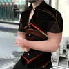 Мужские повседневные рубашки высококачественный короткий рукав Hawaii Plus Size Men Shirt Fancy Digital Printed Shirten