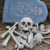 Autres fournitures de fête d'événement 28pcs os de squelette et crâne pour décor d'Halloween ou décoration de sol de cimetière fantasmagorique Halloween 230808