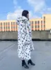 RR1475 Fauxe Fur X-Long Coats Женская эко-меховая рысь с капюшоном зимней куртки.