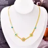 Necklace Earrings Set 316L Stainless Steel Turquoise Round Brand Snake Bone Chain Design Simple Bracelet Jewelry