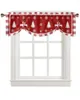 Tenda Fiocco di neve di Natale Elk Plaid rosso Finestra Soggiorno Armadio da cucina Tie-up Mantovana Tasca per asta