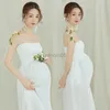 Maternity Dresses Women Photography Props Maternity White Elegant Pregant Tube Top Dress Pregnancy Dresses Studio Photoshoot Photo Clothes HKD230808