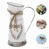 Vasos de jardinagem Shabby Chic pote bunga galvanis dapat Gaya Perancis Jarro com pegangan Bunga rústico ember Farmhouse R230808