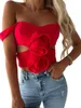 Women's T Shirts Women S Floral Print Sleeveless Crop Tops Fashion Ruched Front Clubwear Tank