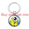 Keychains Punk Pupil Eye Fashion Glass Cabochon Keychain Bag Car Key Chain Ring Holder Charms Silver Plated For Men Women Gifts