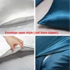 Pillow Case 1pcs TwinQueen Size Satin Pillowcase Comfortable Khaki Solid Cover For Bedroom Pillows 230807