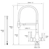 Robinet de filtre à eau de cuisine noir robinet en laiton grue filtrée mélangeur à double bec 360 degrés Rotation robinets de Purification d'eau