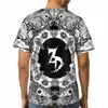 Mens Camisetas Mandala Camisetas Zeds Dead Trippy Arte 3D Impresso Respirável Retro Poliéster de Manga Curta Harajuku O-pescoço Tops Streetwear
