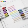 Marqueurs 1224 Couleurs Pastel Surligneurs Ensemble Couleur Douce Milkliner Texte Marqueurs Double Pointe Fluorescente Bible Surligneur Sans Saignement Stylos 230807