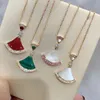 New Fashion Pendant Necklace Brand Red Agate Mother Shell 18k Gold Necklace Gift High Quality Diamond Designer Necklace for Women