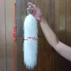 Keychains Lanyards Customized Made Fluffy Decorative Key Chain Long Faux Tail Holder 40 CM Fur Pendant For Bag Backpack Charming Cute Gifts 230807