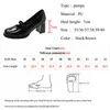 Kleid Schuhe Lucyever Vintage Dicke High Heels Mary Jane Schuhe Frauen Patent Leder Braun Schuhe Frau Runde Kappe Chunky Heels pumpen Mujer 230807