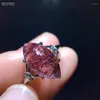 Cluster Anneaux Naturel Violet Super Seven 7 Rouge Lepidocrocite Quartz Anneau Réglable 16.3/9mm Mode Perle Femmes Bijoux