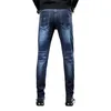 Джинсы Tiger Head Emelcodery Персонализированная синие джинсовые брюки тренды дизайнерские джинсы мужские джинсовые брюки