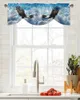 Curtain Sky Clouds Eagle Window Living Room Kitchen Cabinet Tie-up Valance Rod Pocket