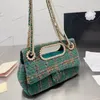 Projektanci klasyczne klapy Tweed na ramię torebki TOPOWAĆ WYBÓR KRÓTKA MATELASSE Modna Pearl Chain Women Crossbody Torka skórzana podszewki Luksusowe designerskie torba