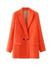 Damskie garnitury Blazery Spring Women Blazers Modna podwójnie piersi Office Wear Blazer Płaszcz Vintage Long Rękaw Kobiety odzież zewnętrzna 230808