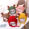 Berets Kids Antler Winter Warm gebreide wollen hoed Kerst unisex beanie caps earmuffs meisjes hoeden bonnetten groothandel