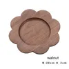 Assiettes Assiette En Bois Massif Fleur Dessert Fruits Ins Vent Mignon Créatif Noyer Et Cerise Sympathique Plateaux De Service Vaisselle 20cm