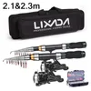 Rod Reel Combo Lixada Fishing Full Kit Telescopic Spinning Set with Hooks Soft Lures Barrel Swivels 230807