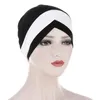 Front Croix Femmes Musulmanes Turban Stretch Intérieur Hijabs pour Chemo Caps Prêt À Porter Foulard Sous Bonnet Chapeau Arabe Chapeaux