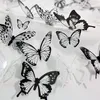 Stickers muraux 18pcs Cristal Papillons 3D Autocollant pour Beau Papillon Salon Décor Stickers Décoration de La Maison 230808