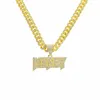 Pendant Necklaces Hip Hop Iced Out Rhinestones Cuban Link Chain Gold Silver Color Letter Money Necklace For Men Women Rapper Jewelry Gift