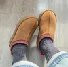 Ontwerper pluizige pantoffel Australië platformpantoffels ug slijtage wollen schoenen schapenvacht bont echt leer klassiek merk casual dames buiten slider uggz maat 35-43