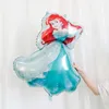 Mermaid Ariel Cartoon Balloons Princess Foil Balloon 32 pollici Numero Baby Girl Purple Air Baloes Birthday Party Decor Kids Toy HKD230808