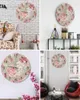 Wandklokken Vintage Roze Bloemen Pioen Lichtgevende Wijzer Klok Huis Ornamenten Ronde Stille Woonkamer Slaapkamer Kantoor Decor