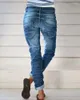 Damesjeans Knoopzak Detail Gewassen Chique Modieus Zomerstijl Nauwsluitend Casual Denim Dagelijks Vrouw Lang