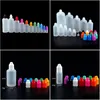 Bouteilles d'emballage en gros compte-gouttes en plastique de bouteille d'huile vide pour E Cig E-Juice E-Liquid L 5Ml 10Ml 15Ml 20Ml 30Ml 50Ml 100Ml 120Ml Wit Dhnol