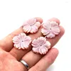 Charms Natural Seawater Shell Pingente de flor esculpida em rosa para criar joias femininas bonitas e requintadas DIY colar brinco acessórios