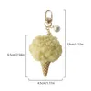 New Ice Cream Pendant Keychain Cute Cartoon Keychain Plush Bags Hang Cone Car Key Chain Ring Bags Pendant Jewelry Gifts