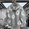 Falection Mens Readymade Denim Tears Flower Puff Printed Distressed Hoodie Sweatshirt Men Top Pullover Ya NSQD NSQD NSQD