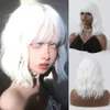 Synthetic Wigs Long Curly Wavy Platinum Blonde White Lolita Hair Wig with Bangs for Women Cosplay Party Halloween Heat Resistant 230807