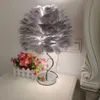 Nordic feather table lamp modern fashion warm boys and girls princess room bedroom desk lamp HKD230808