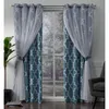 Sheer Curtains 2 Pack Alegra Layered Geometric Blackout and Grommet Top Curtain Panels Turquoise 52x96 230808