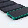 Katlanabilir Güneş Şarj Cihazı 8000mAh Güneş Güç Bankası Taşınabilir Güneş Telefon Şarj Cihazı Su geçirmez Cep Telefonu Harici Pil Paketleri 5V USB Çıkışları LED El Feneri ile