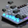 Dual stavning USB Mechanical Tangentboard Wired Rainbow Backlight E-Sports Gaming Waterproof 87 Keys Desktop Universal HKD230808