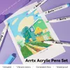 Peinture Stylos Arrtx 30 Couleurs Pastel Acrylique Pinceau Marqueur Peinture Disponible Sur Rock Verre Toile Métal Céramique Tasse Bois Plastique Oeuf De Pâques 230807