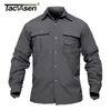 Мужские повседневные рубашки Tacvasen Мужская сухая одежда легкая нейлоновая рубашка тактическая рубашка летняя съемная съемная рукава для работы по пешеходным рубашкам 230807