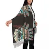 Scarves Winter Scarf Women Thin Warm Shawl Wrap Ethnic Tribal Skull Tassel Lady Blanket Echarpe Bufanda Hijab