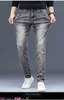 Herrenjeans Designerjeans lvity Neue Herren Straight Jeans Tube Slim Fit Elastic Youth Korean Fashion Hosen warme All-Match-Karo-Shorts