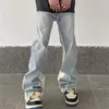 Jeans masculins 2023 Fashion patchwork rétro rétrospéré des hommes bouchés pantalon flare hip hop femmes hétéro
