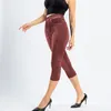 Pantaloni da donna Leggings in denim elasticizzato slim ritagliati da donna Jeans finti Legging Fashion Fitness Vita alta
