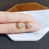 Stud 18K Gold 18 K Kvinna örhängen ovanliga örontrender Trend Piercing Small Crystal Vintage Ear Muffs For Party Womens Jewelry 230807