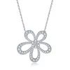 Fashion Classic Flower-Shaped Diamond Pendant Halsband för kvinnor Elegant Locket Halsband Högkvalitativ Choker-kedjor Designer Smycken 18K Pläterad guldflickor gåva