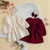 Robes de fille Ma Baby Gaun Anak Perempuan Anak-anak Bayi Balita Ruffle Gaun Lengan pour Anak Perempuan Ikat Kepala Musim Gugur Musim Semi