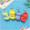 Accessoires de pièces de chaussures 100Pcs Mix 3D Mini 7.5Cm Eva Beach Hole Little Clog Keychain Bag Keyring Car Handbag Key Chain Charms Keychains Dr